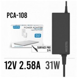 ACCETEL POWER ADAPTER FOR LAPTOPS PCA-108 SU 12V2.58A SIZE 3 PORTATIL ACCETEL POWER ADAPTER FOR LAPTOPS PCA-108 SU 12V2.58A SIZE 3 PORTATIL